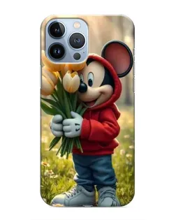 Чохол для iPhone 13 Pro Max з картинкою «Міккі з тюльпанами»