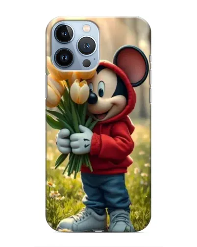 Чохол для iPhone 13 Pro Max з картинкою «Міккі з тюльпанами»