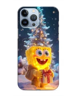 Чохол для iPhone 13 Pro Max з картинкою «Різдвяний Спанч Боб»