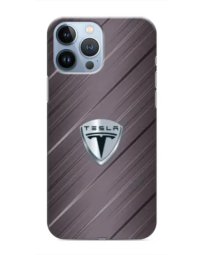 Чехол для iPhone 13 Pro Max с картинкой «Металлическая текстура Tesla»