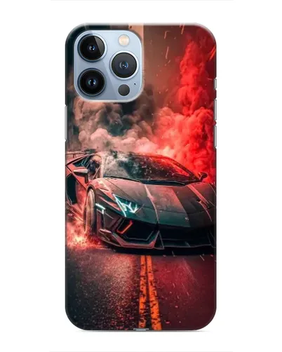 Чехол для iPhone 13 Pro Max с картинкой «Lamborghini красный дым»