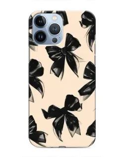 Чехол для iPhone 13 Pro Max с картинкой «Паттерн черные банты»