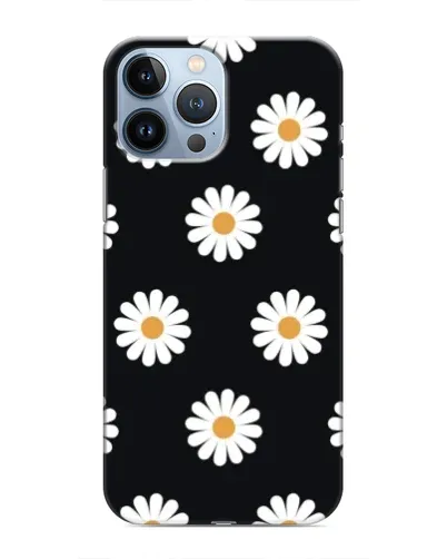 Чохол для iPhone 13 Pro Max з картинкою «Ромашки на чорному»