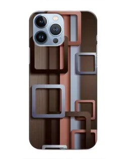 Чехол для iPhone 13 Pro Max с картинкой «Коричневые объемные квадраты»