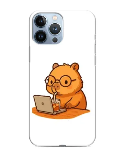 Чохол для iPhone 13 Pro Max з картинкою «Капібара з ноутбуком» Чохол для iPhone 13 Pro Max з картинкою «Капібара з ноутбуком»