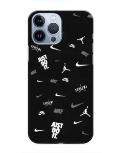 Чехол для iPhone 13 Pro с картинкой «Nike Black Pattern»
