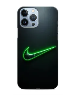 Чехол для iPhone 13 Pro с картинкой «Неоновый контур Nike»