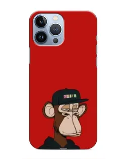 Чехол для iPhone 13 Pro с картинкой «Bored Ape — красный фон»