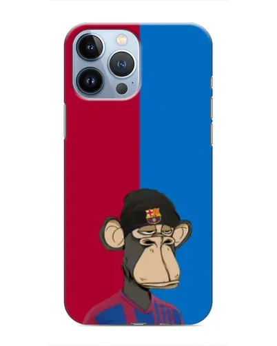 Чехол для iPhone 13 Pro с картинкой «Bored Ape — фанат Барсы» Чехол для iPhone 13 Pro с картинкой «Bored Ape — фанат Барсы»