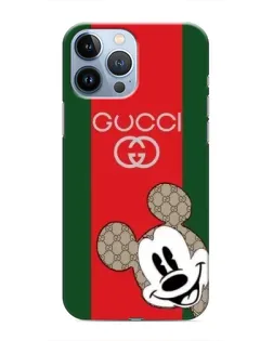 Чехол для iPhone 13 Pro с картинкой «Gucci — полосы и Микки»