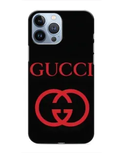 Чехол для iPhone 13 Pro с картинкой «Gucci — красный логотип»