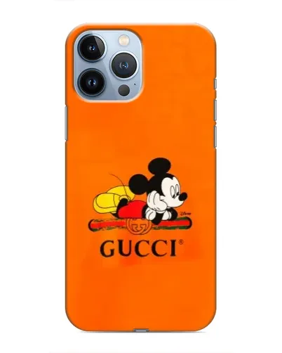 Чехол для iPhone 13 Pro с картинкой «Микки Маус Gucci — оранж» Чехол для iPhone 13 Pro с картинкой «Микки Маус Gucci — оранж»