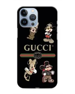Чохол для iPhone 13 Pro з картинкою «Gucci — герої Disney та монограма»