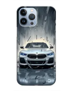 Чехол для iPhone 13 Pro с картинкой «BMW в свете фар»