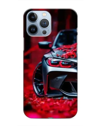 Чехол для iPhone 13 Pro с картинкой «Спортивная BMW и цветы» Чехол для iPhone 13 Pro с картинкой «Спортивная BMW и цветы»
