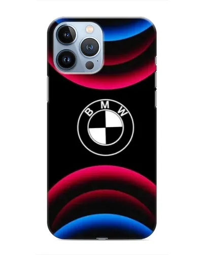 Чехол для iPhone 13 Pro с картинкой «Логотип BMW и неоновые дуги» Чехол для iPhone 13 Pro с картинкой «Логотип BMW и неоновые дуги»