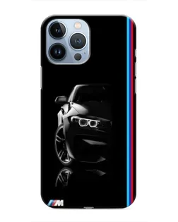 Чехол для iPhone 13 Pro с картинкой «Силуэт BMW в темноте»
