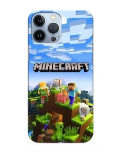 Чехол для iPhone 13 Pro с картинкой «Minecraft классический мир»