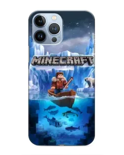 Чехол для iPhone 13 Pro с картинкой «Minecraft ледяной мир»