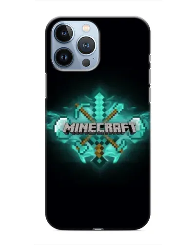 Чехол для iPhone 13 Pro с картинкой «Minecraft Diamond лого» Чехол для iPhone 13 Pro с картинкой «Minecraft Diamond лого»