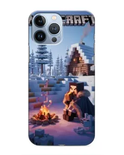 Чехол для iPhone 13 Pro с картинкой «Зимний Minecraft»