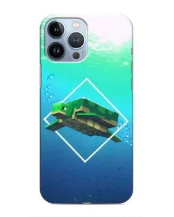 Чехол для iPhone 13 Pro с картинкой «Черепаха Minecraft»