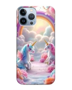 Чехол для iPhone 13 Pro с картинкой «Радуга и единороги» Чехол для iPhone 13 Pro с картинкой «Радуга и единороги»