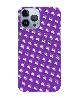 Чехол для iPhone 13 Pro с картинкой «Единороги на фиолетовом»