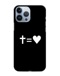 Чехол для iPhone 13 Pro с картинкой «Крест и Сердце»