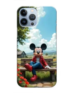 Чехол для iPhone 13 Pro с картинкой «Микки на скамейке»