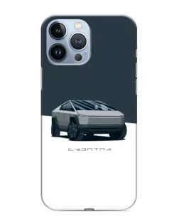 Чехол для iPhone 13 Pro с картинкой «Серебристый Cybertruck Tesla»