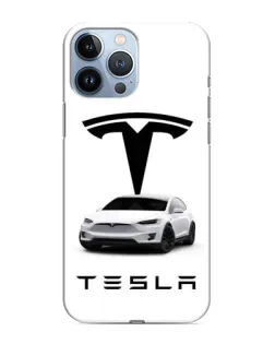Чехол для iPhone 13 Pro с картинкой «Tesla White Style»