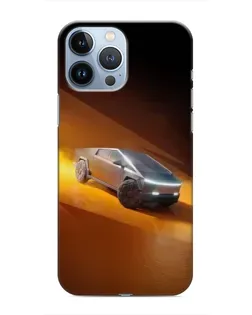 Чехол для iPhone 13 Pro с картинкой «Cybertruck в пустыне»