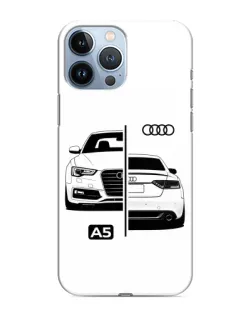 Чехол для iPhone 13 Pro с картинкой «Audi — контрастный дизайн»