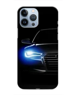 Чехол для iPhone 13 Pro с картинкой «Неоновый взгляд Audi»
