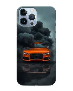 Чехол для iPhone 13 Pro с картинкой «Audi в облаках дыма»