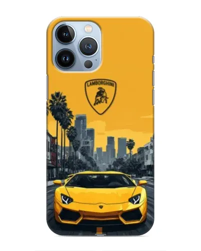 Чехол для iPhone 13 Pro с картинкой «Желтый Lamborghini город» Чехол для iPhone 13 Pro с картинкой «Желтый Lamborghini город»