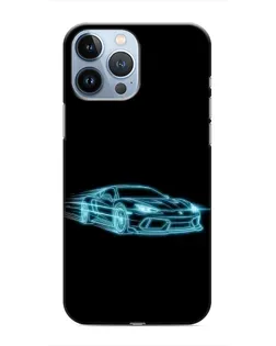 Чехол для iPhone 13 Pro с картинкой «Неоновый контур Lamborghini»