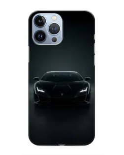 Чехол для iPhone 13 Pro с картинкой «Черный Lamborghini Aventador»