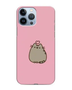 Чехол для iPhone 13 Pro с картинкой «Pusheen сердце»