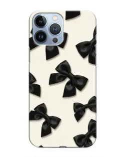 Чехол для iPhone 13 Pro с картинкой «Черные бантики»