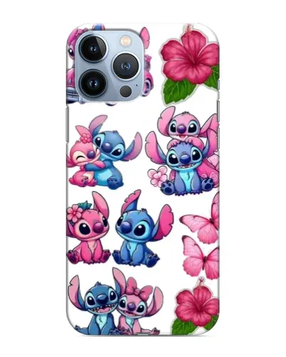 Чехол для iPhone 13 Pro с картинкой «Стикеры Stitch и Angel»