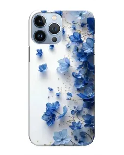 Чехол для iPhone 13 Pro с картинкой «Голубой цветочный каскад»
