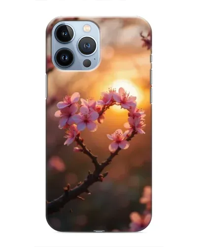Чехол для iPhone 13 Pro с картинкой «Розовый цвет сердце на фоне заката» Чехол для iPhone 13 Pro с картинкой «Розовый цвет сердце на фоне заката»