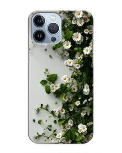 Чехол для iPhone 13 Pro с картинкой «Ветка мелких белых цветов»