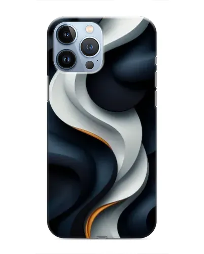 Чехол для iPhone 13 Pro с картинкой «Объемные черно-белые ленты» Чехол для iPhone 13 Pro с картинкой «Объемные черно-белые ленты»
