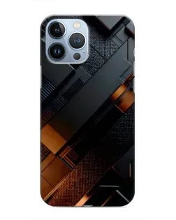 Чехол для iPhone 13 Pro с картинкой «Черные геометрические блоки»