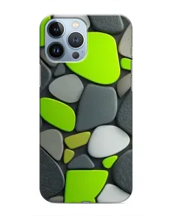 Чехол для iPhone 13 Pro с картинкой «Яркая неоновая галька»