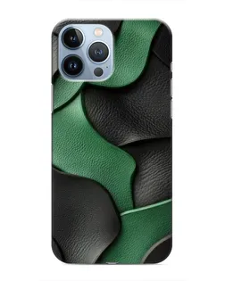 Чехол для iPhone 13 Pro с картинкой «Зеленые кожаные волны»