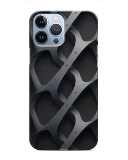 Чехол для iPhone 13 Pro с картинкой «Объемное серое плетение»